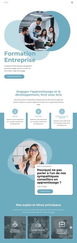 Services D'Apprentissage Et D'Engagement - Fonctionnalité Thème WordPress