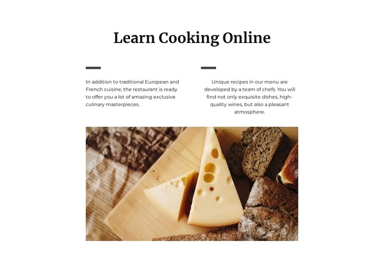 Cheese making master class Homepage Design