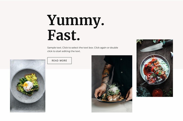 Our fresh dishes Homepage Design