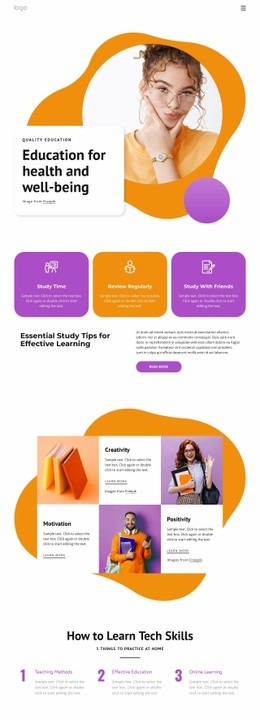 A good quality education - Html Code Example by Nicepage