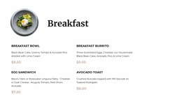 Breakfast Menu - Create HTML Page Online