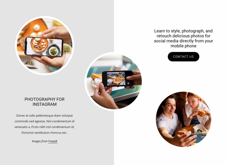 Photography for social media Html Website Builder