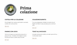 Menu Colazione - Create HTML Page Online