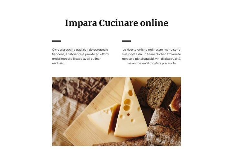 Master class sulla produzione del formaggio Costruttore di siti web HTML