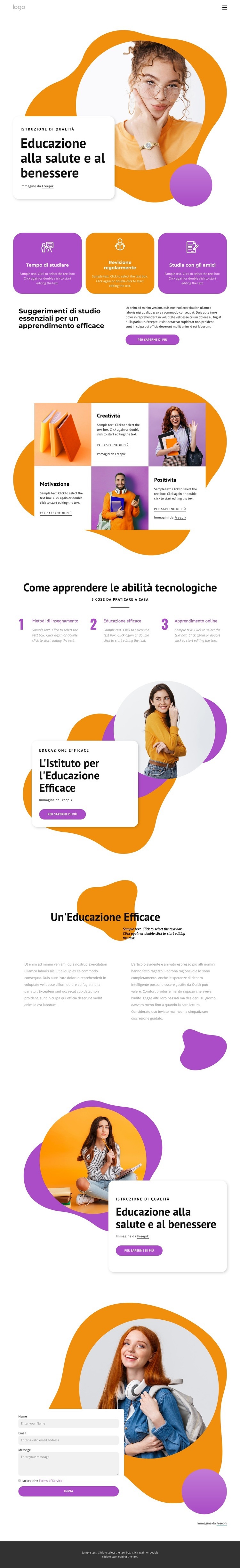 Un'educazione di buona qualità Costruttore di siti web HTML