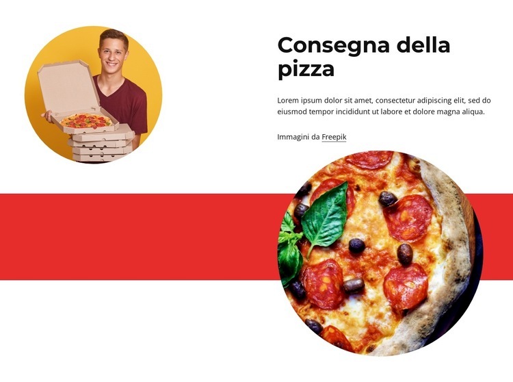 Progettazione consegna pizza Mockup del sito web