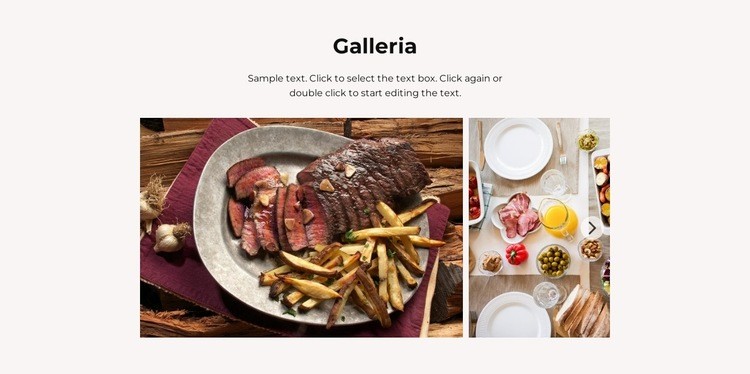 Galleria con cucina Mockup del sito web