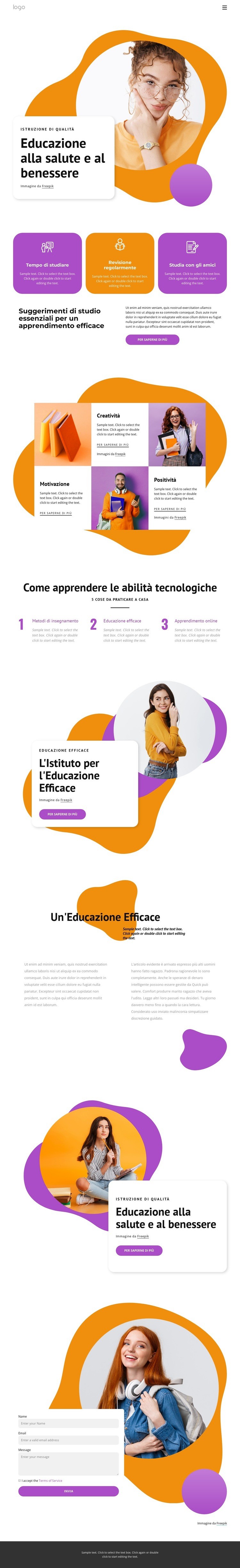 Un'educazione di buona qualità Modello HTML5