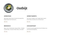 Ontbijt Menu