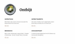Responsieve Websjabloon Voor Ontbijt Menu