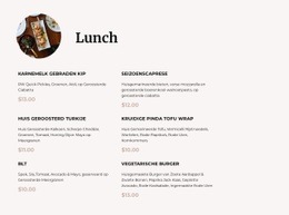 Onze Lunchkaart - Persoonlijk Websitesjabloon