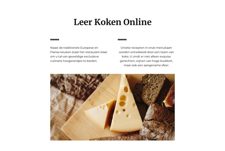 Masterclass kaas maken WordPress-thema