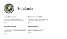 Menu Śniadaniowe - Najlepszy Szablon HTML5