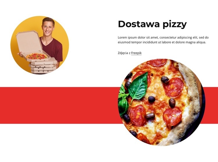 Projekt dostawy pizzy Szablon jednej strony