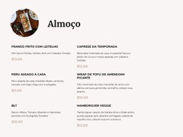 Nosso Cardápio De Almoço - Modelo De Site Pessoal