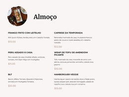 Nosso Cardápio De Almoço - Download De Modelo HTML