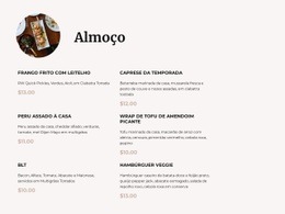 Nosso Cardápio De Almoço - Página De Destino Gratuita, Modelo HTML5