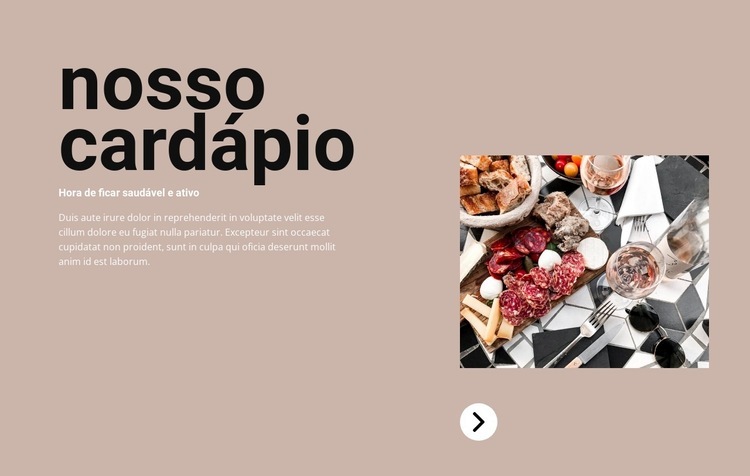 Pratos frescos Modelo HTML5