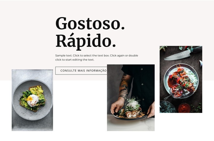 Nossos pratos frescos Landing Page