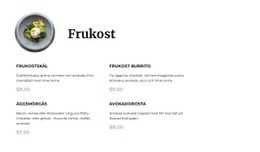 Frukostmeny - Anpassad Webbdesign