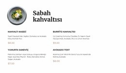 Kahvaltı Menüsü - Create HTML Page Online