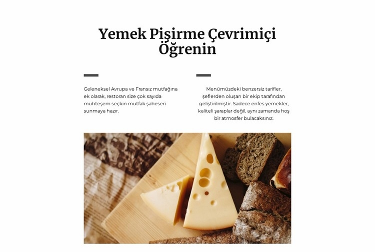 Peynir yapımı ana sınıfı Bir Sayfa Şablonu