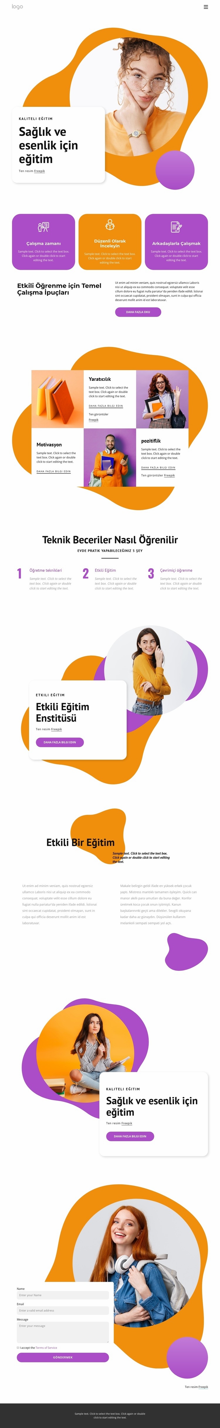 Kaliteli bir eğitim Web Sitesi Oluşturucu Şablonları