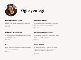 Öğle Yemeği Menümüz Için Ürün Tasarımcısı