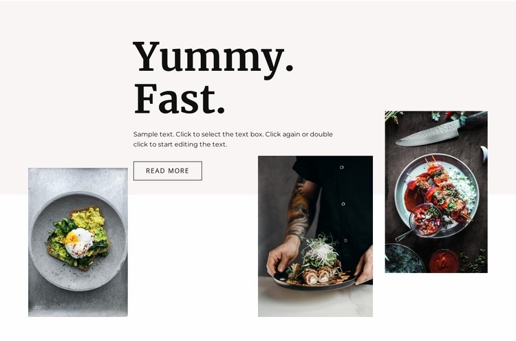 Our fresh dishes Web Page Design