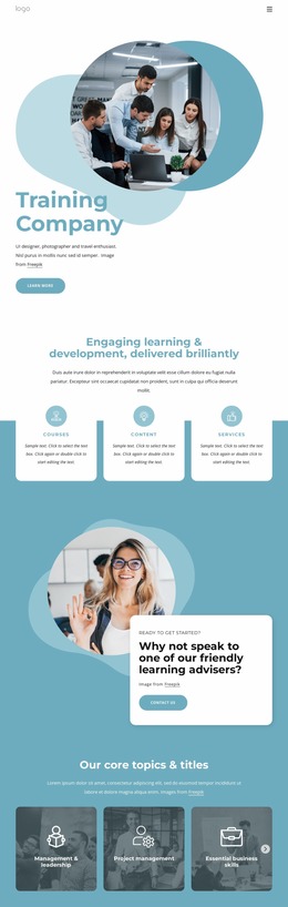 Learning And Engagement Services - Psd Website Mockup