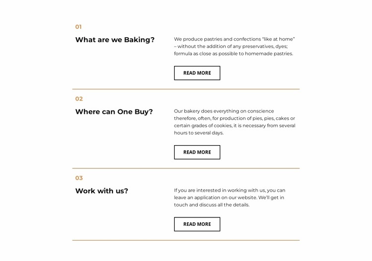 How the restaurant works Website Mockup