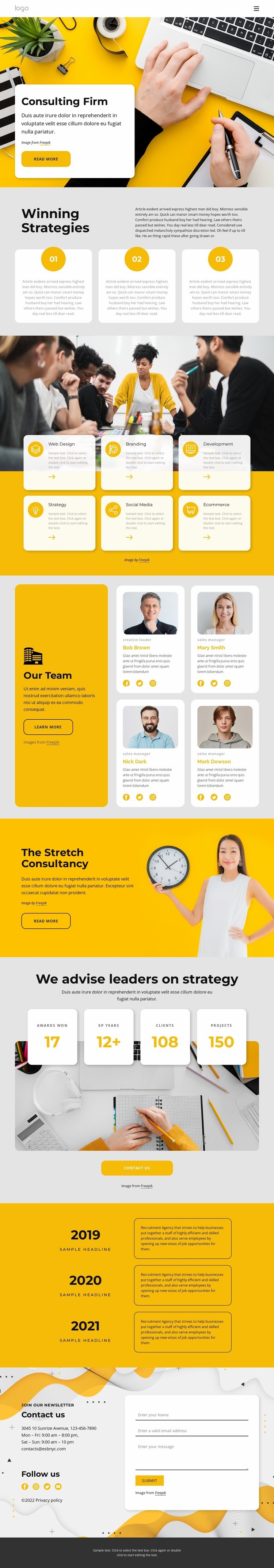 Top consulting firm Elementor Template Alternative