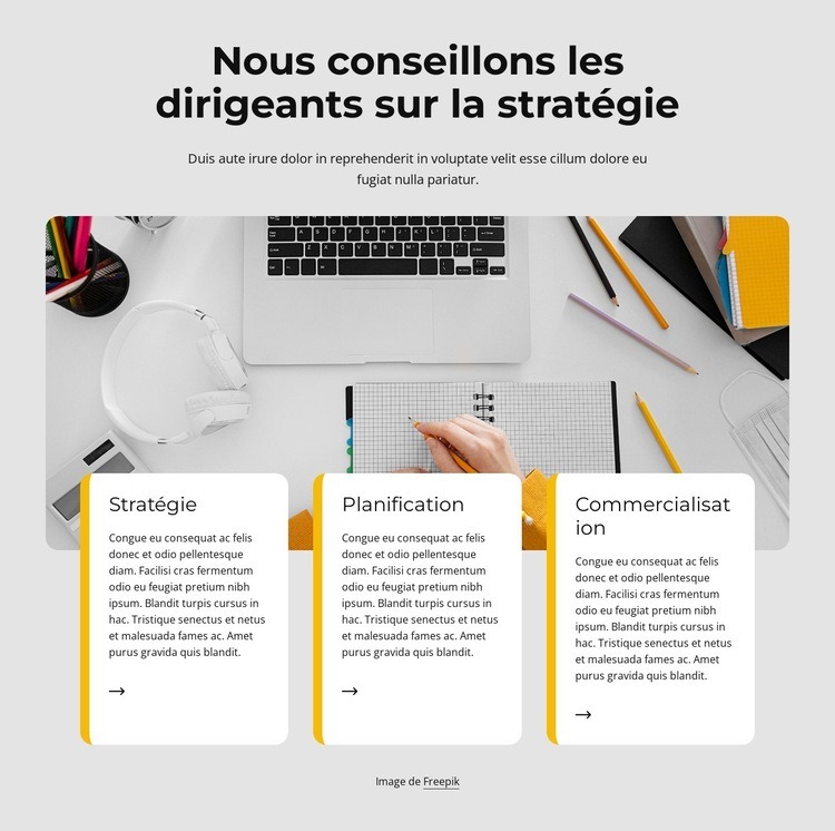 Des dirigeants efficaces Maquette de site Web