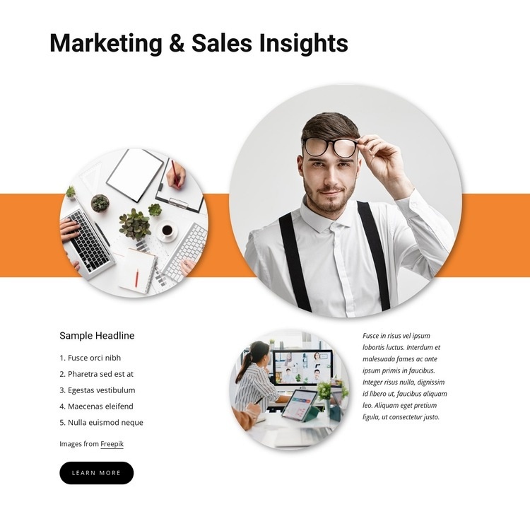 Sales insights Homepage Design