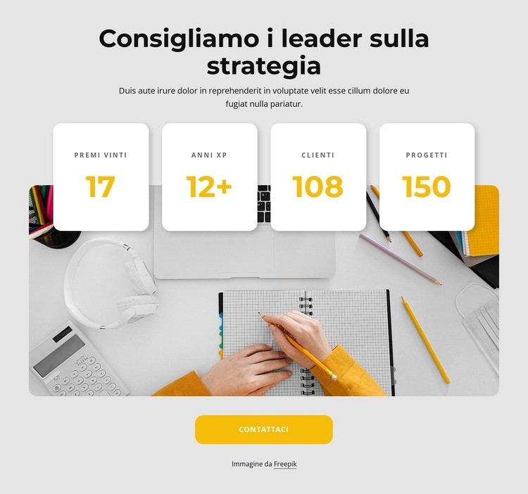 Una buona strategia fa dei buoni leader Modelli di Website Builder