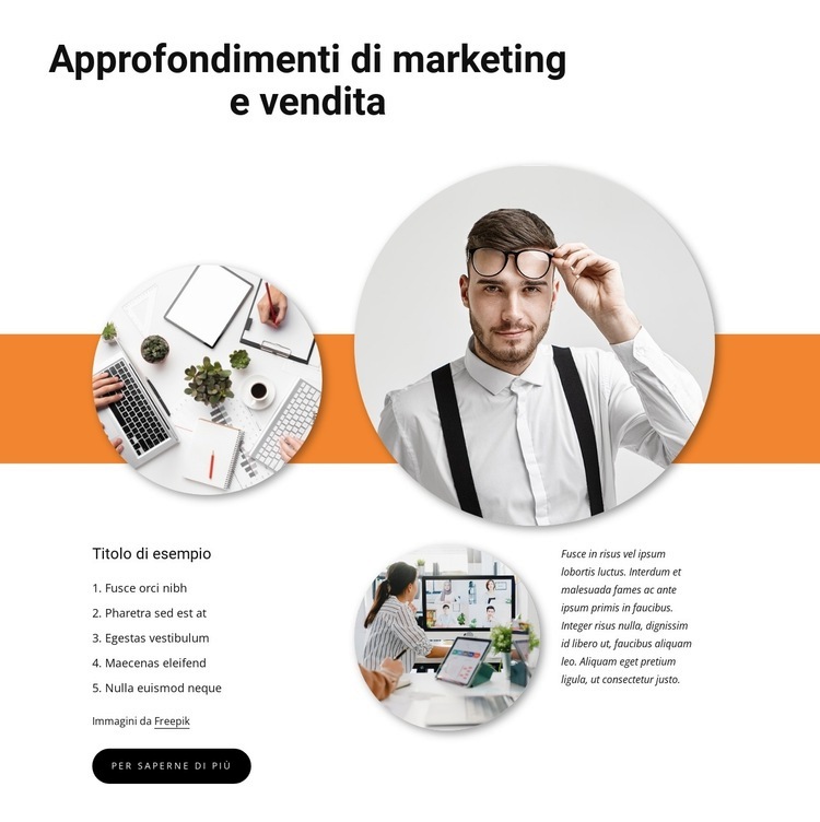 Approfondimenti sulle vendite Modelli di Website Builder