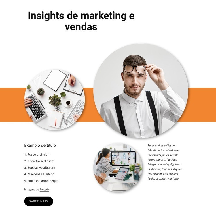 Informações de vendas Design do site