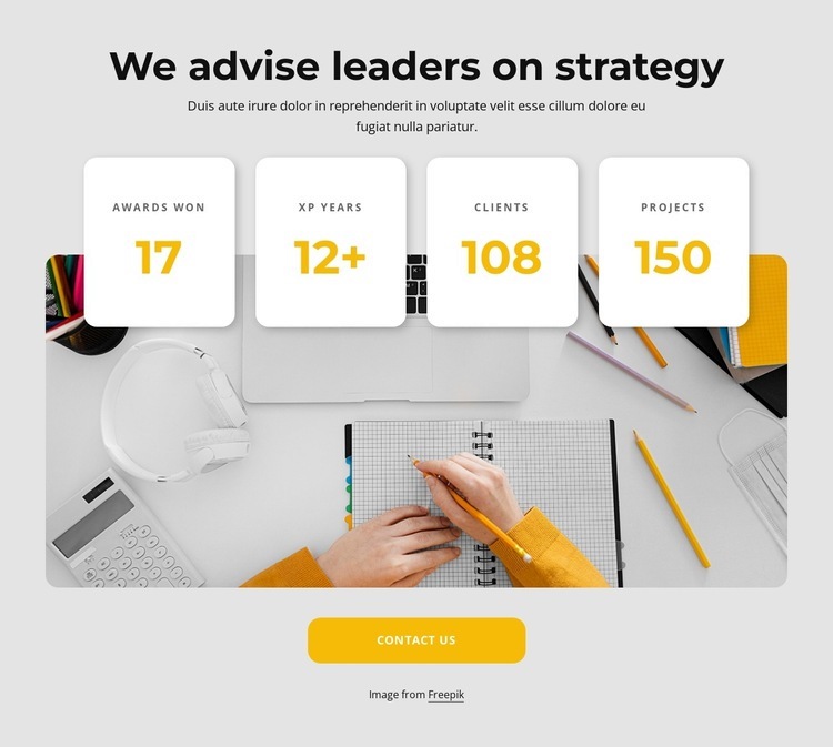 Bra strategi gör bra ledare Html webbplatsbyggare
