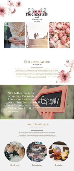 Momente Der Hochzeit - Kostenlose HTML-Vorlage