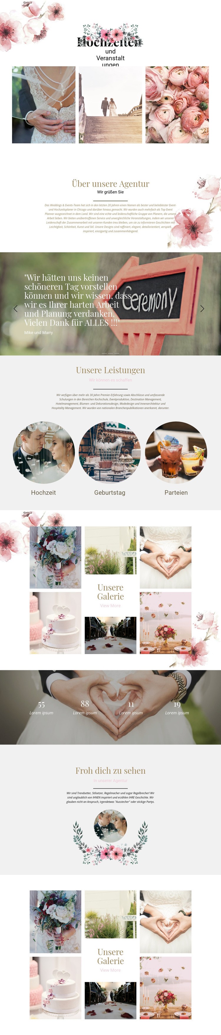 Momente der Hochzeit HTML Website Builder