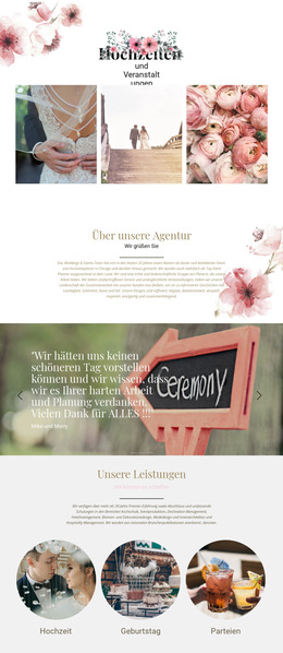 Momente Der Hochzeit – Fertiges Website-Design