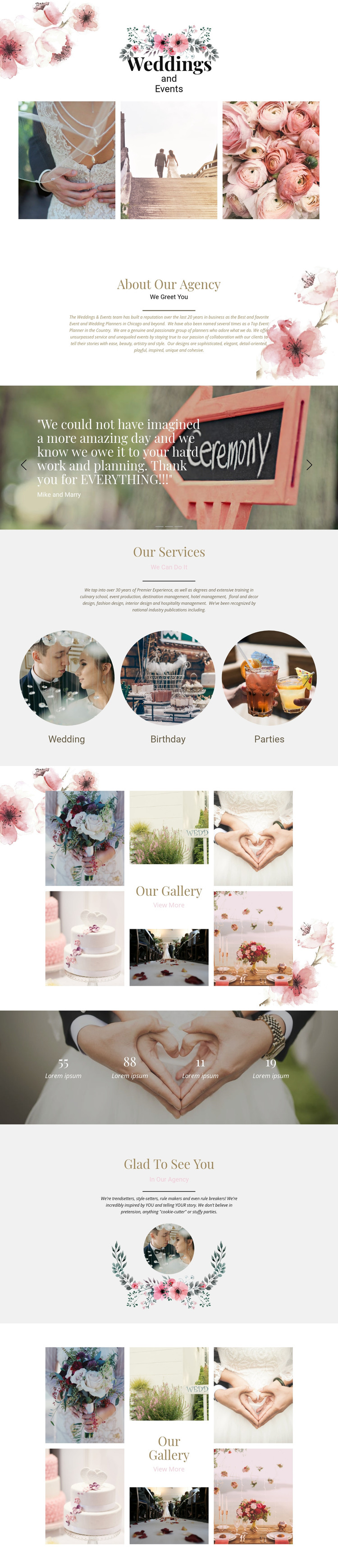 Moments of wedding Homepage Design
