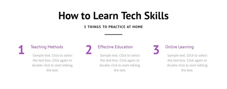 How to learn tech skills HTML Template