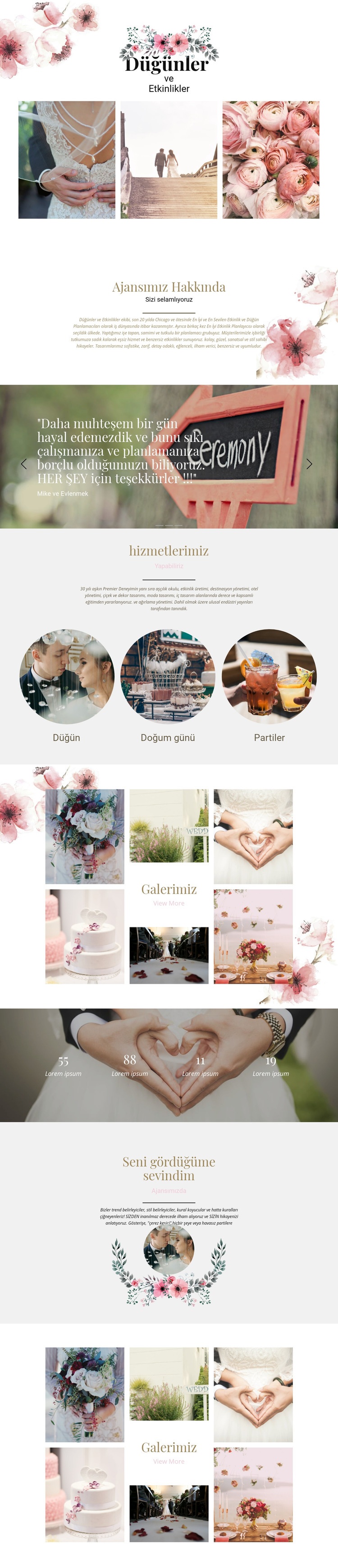 Düğün anları Web sitesi tasarımı
