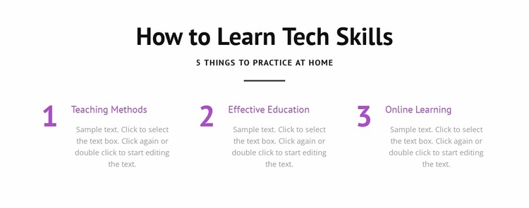 How to learn tech skills Website Template
