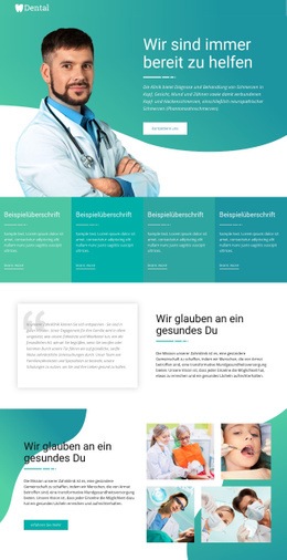 Medizin Dienen Und Helfen Reaktionsschnelle Website-Vorlage