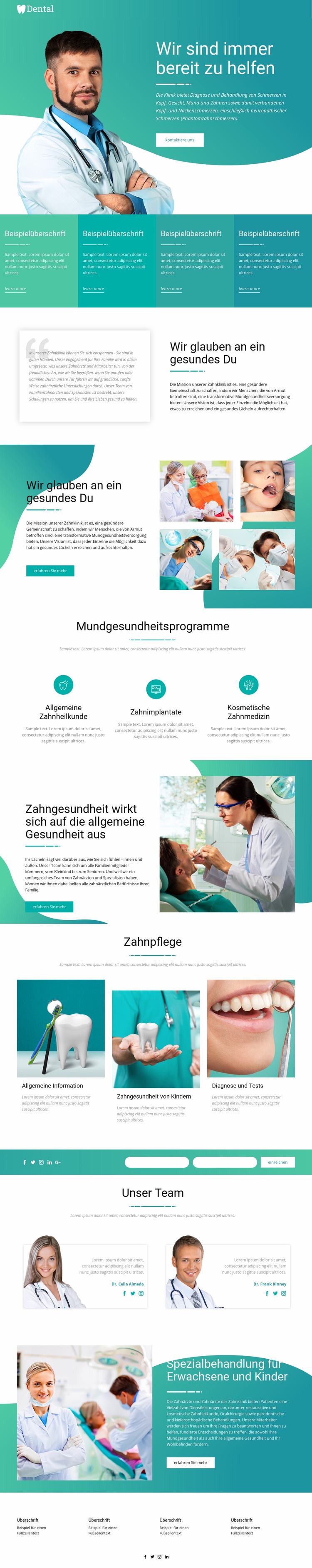 Medizin dienen und helfen Website Builder-Vorlagen