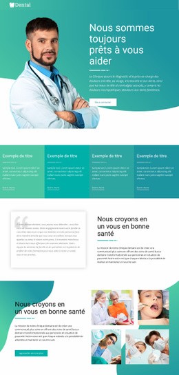 Servir Et Aider La Médecine - Prototype De Site Web