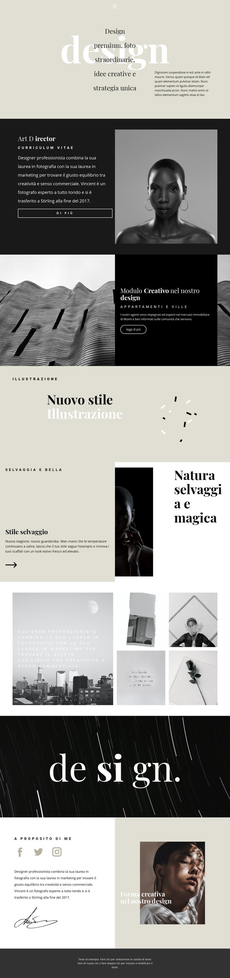 Indicazioni di studio di design Progettazione di siti web