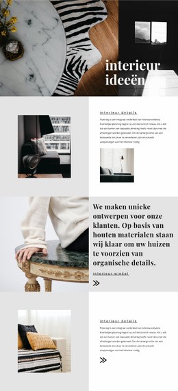 Nieuwe Interieurideeën Sjablonen Html5 Responsief Gratis